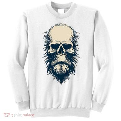 Sasquatch Skull Minimalist Bigfoot Horror Skull Sweatshirt