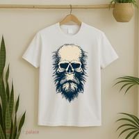 Sasquatch Skull Minimalist Bigfoot Horror Skull T-Shirt thumb 2