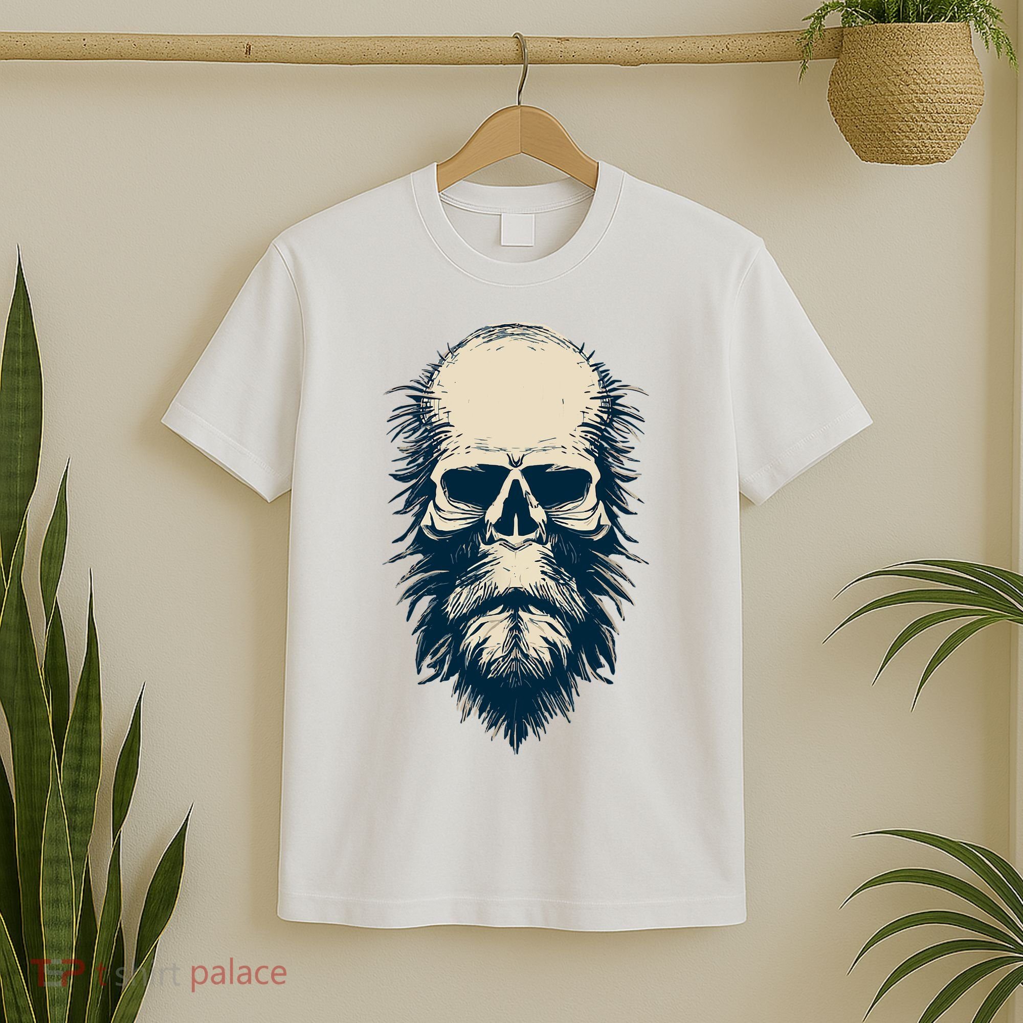 Sasquatch Skull Minimalist Bigfoot Horror Skull T-Shirt