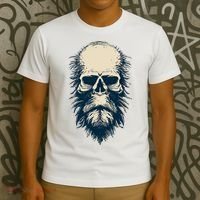 Sasquatch Skull Minimalist Bigfoot Horror Skull T-Shirt thumb 3