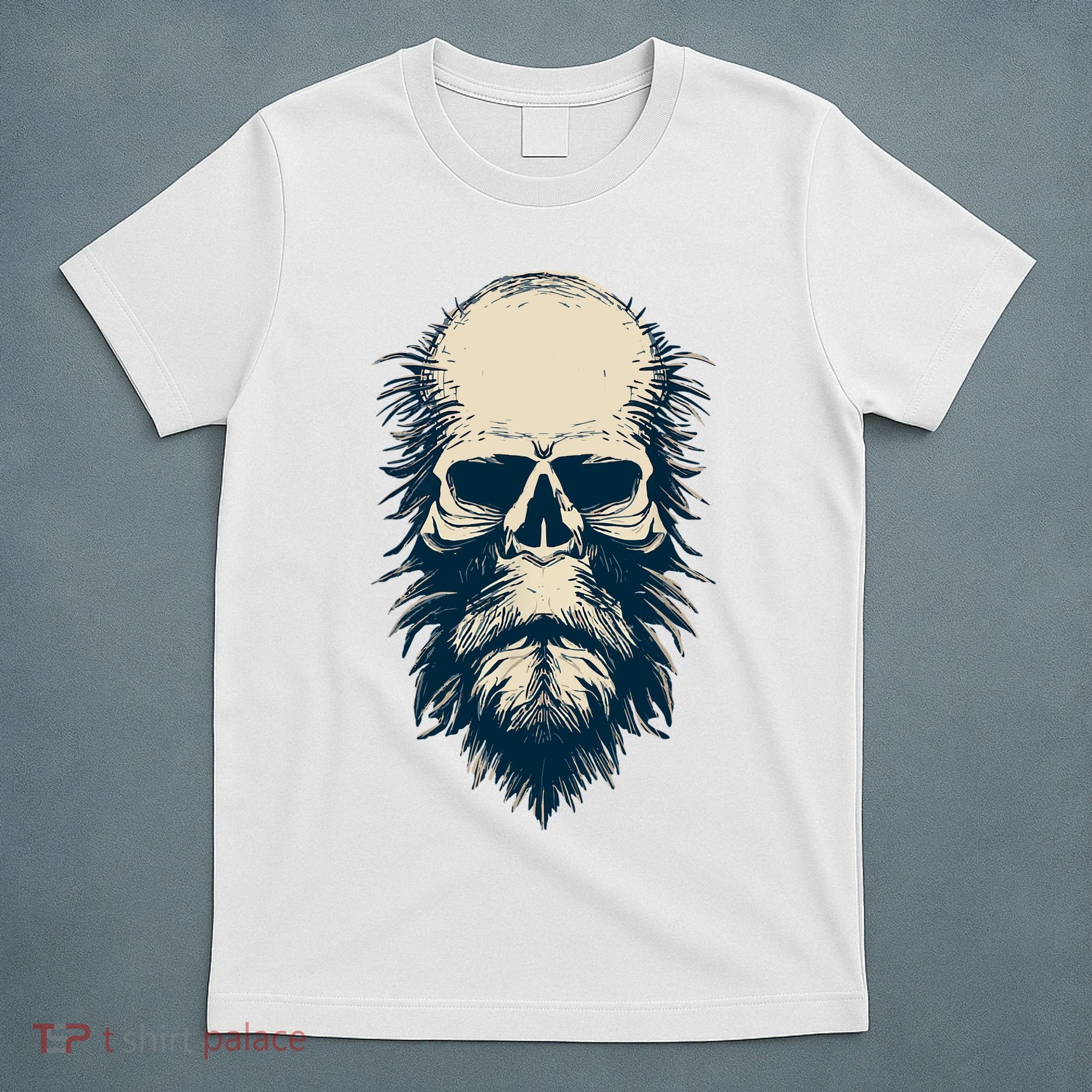 Sasquatch Skull Minimalist Bigfoot Horror Skull T-Shirt