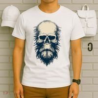Sasquatch Skull Minimalist Bigfoot Horror Skull T-Shirt thumb 6