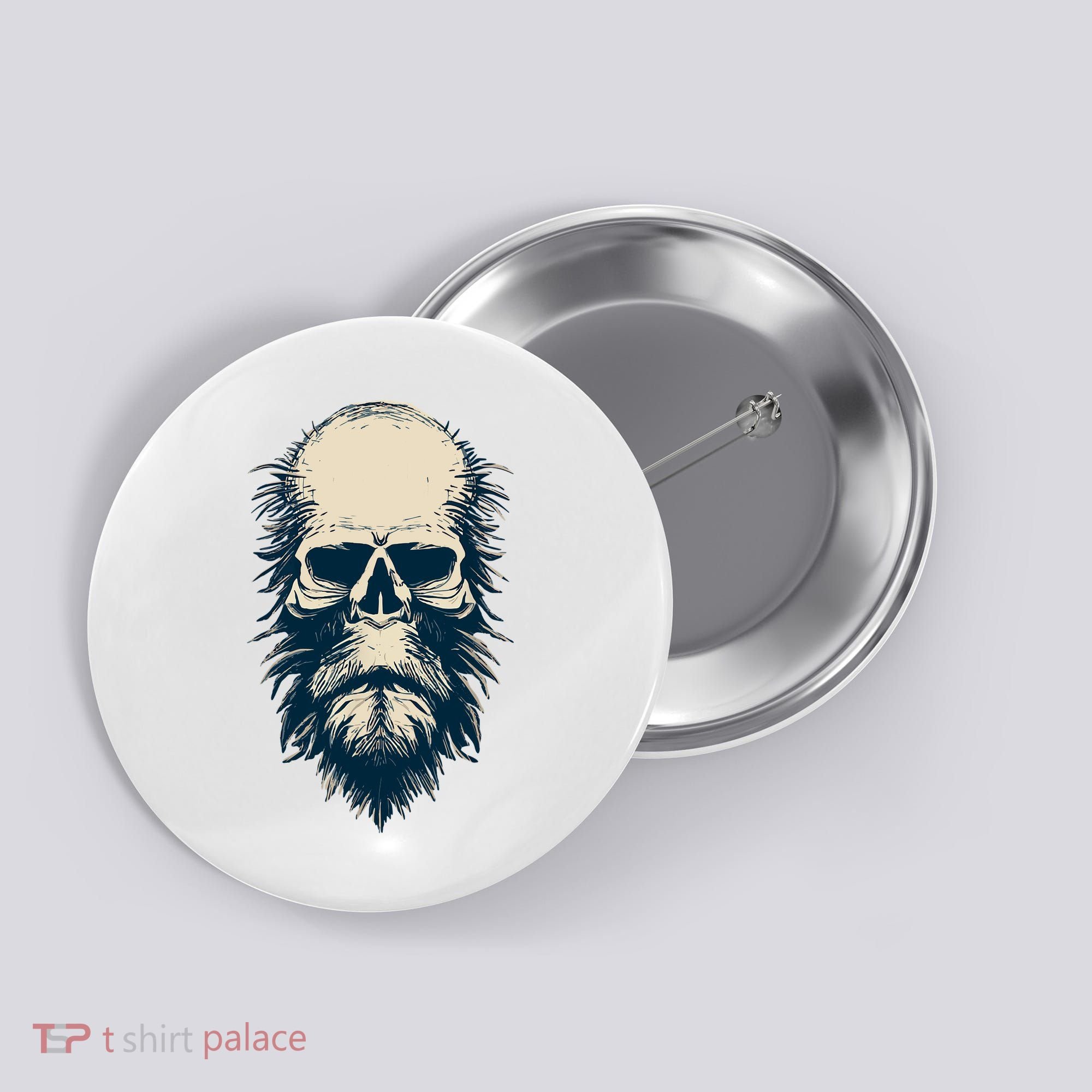 Sasquatch Skull Minimalist Bigfoot Horror Skull Button