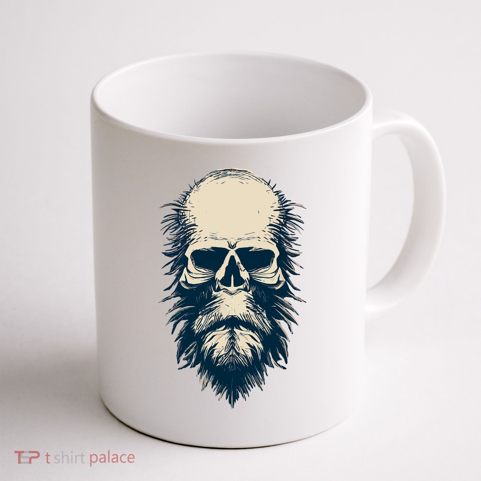 Sasquatch Skull Minimalist Bigfoot Horror Skull Coffee Mug