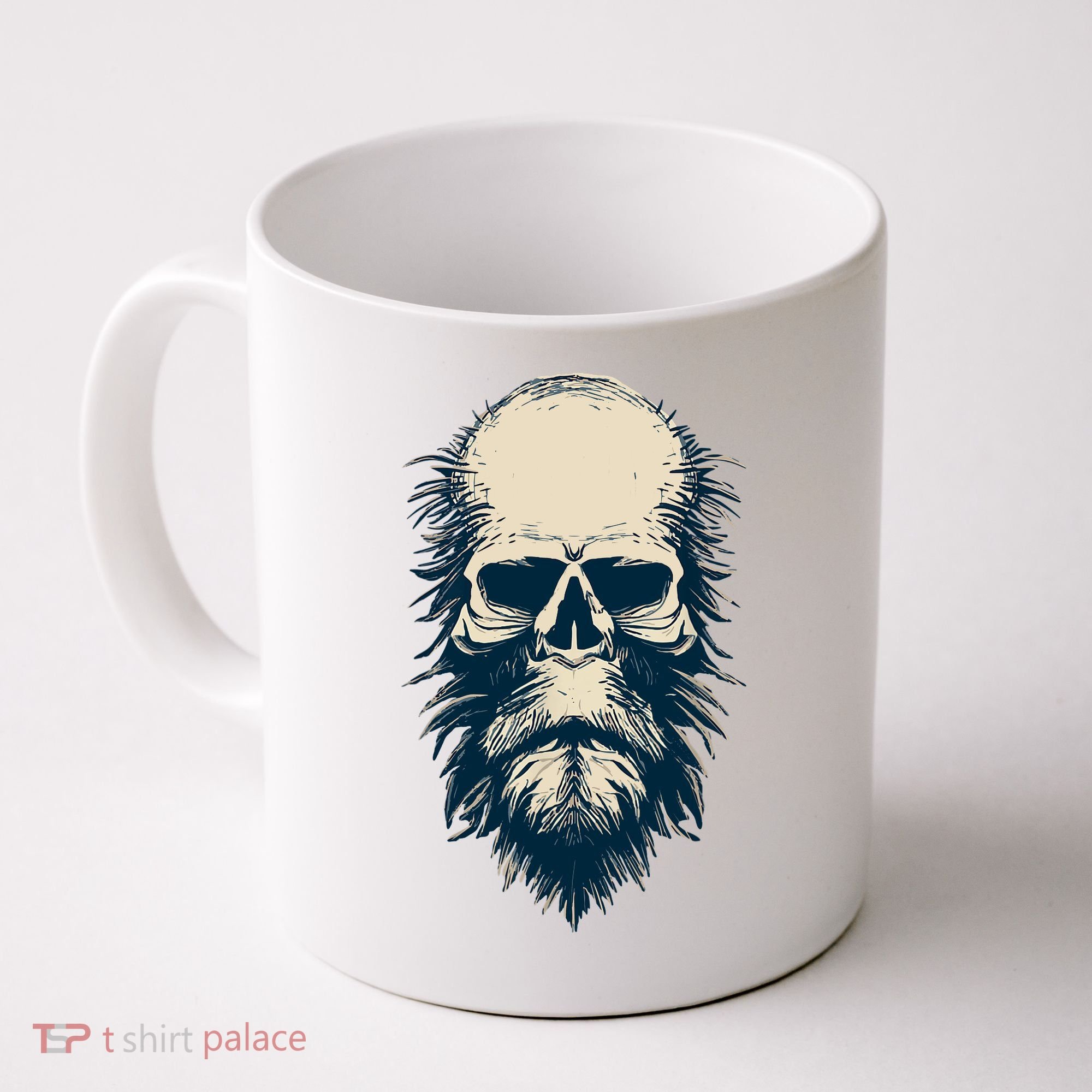 Sasquatch Skull Minimalist Bigfoot Horror Skull Coffee Mug