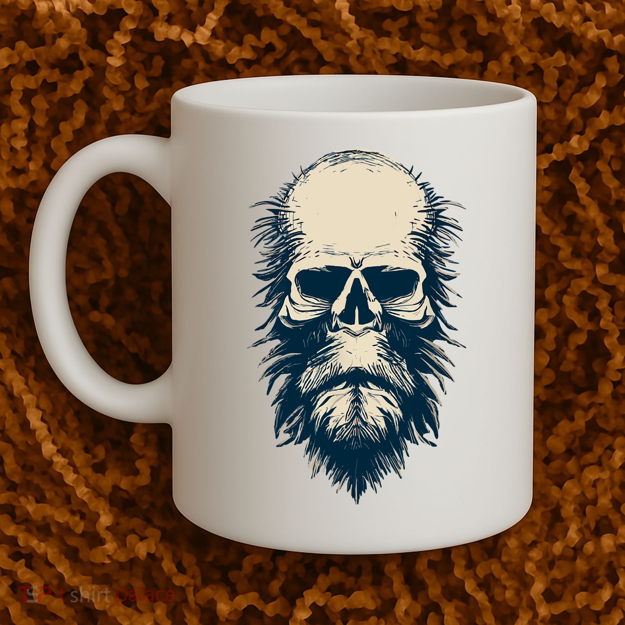 Sasquatch Skull Minimalist Bigfoot Horror Skull Coffee Mug