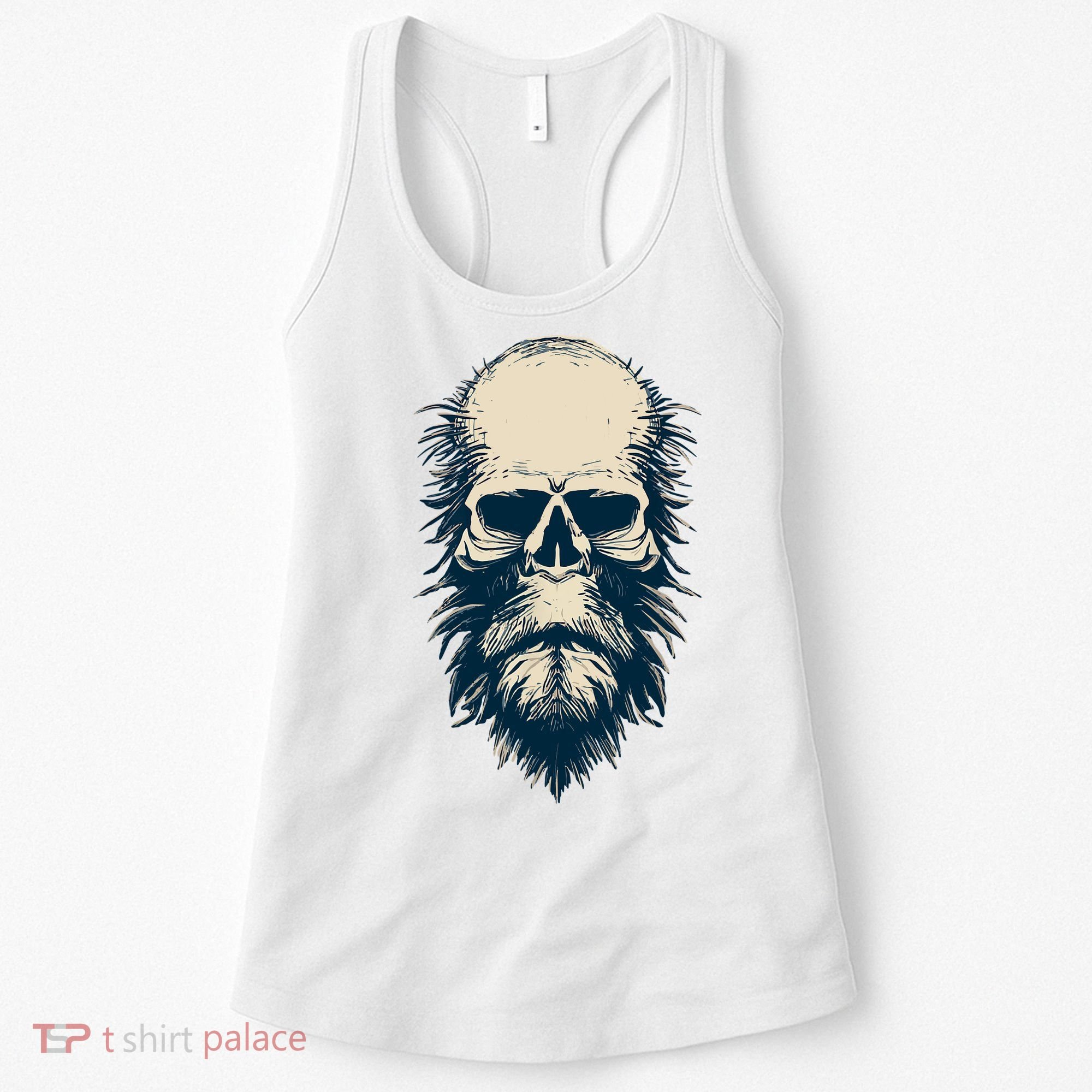 Sasquatch Skull Minimalist Bigfoot Horror Skull Women's Tank Top