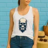 Sasquatch Skull Minimalist Bigfoot Horror Skull Women's Tank Top thumb 2