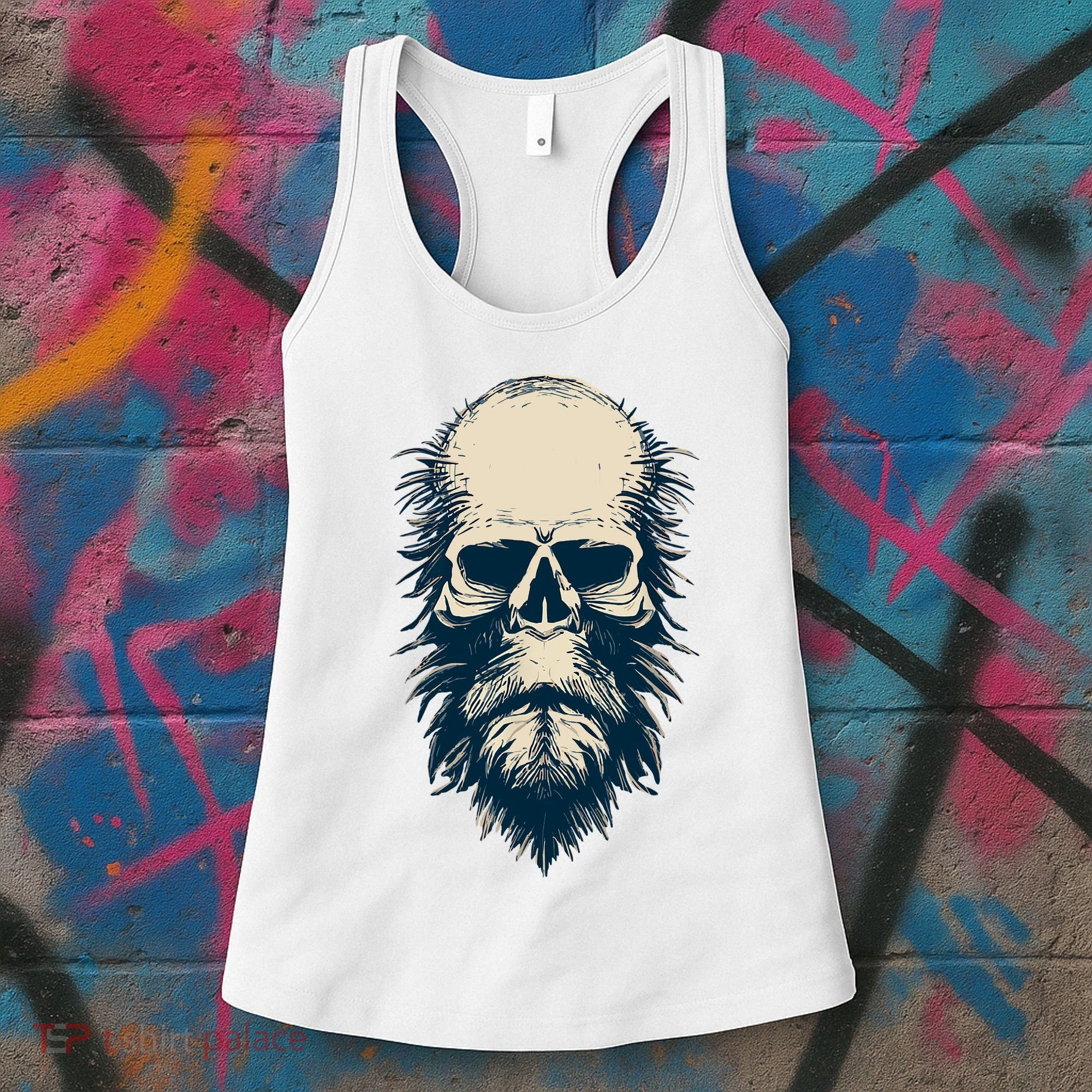 Sasquatch Skull Minimalist Bigfoot Horror Skull Women's Tank Top