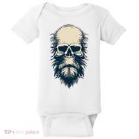 Sasquatch Skull Minimalist Bigfoot Horror Skull Baby Bodysuit thumb 0