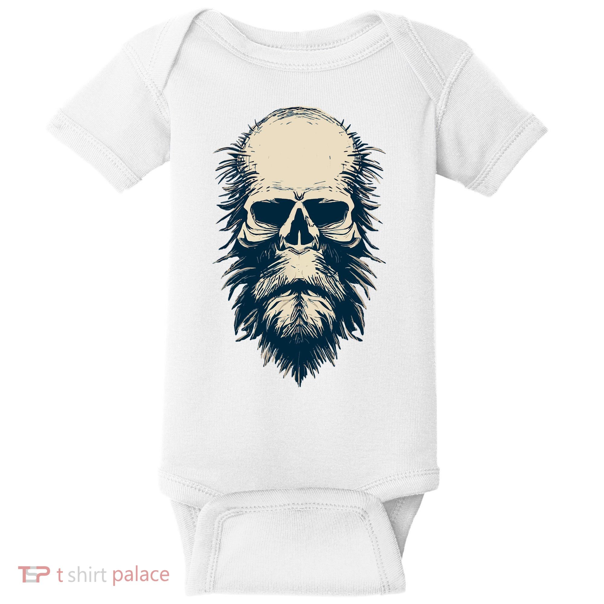 Sasquatch Skull Minimalist Bigfoot Horror Skull Baby Bodysuit