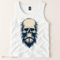 Sasquatch Skull Minimalist Bigfoot Horror Skull Tank Top thumb 2