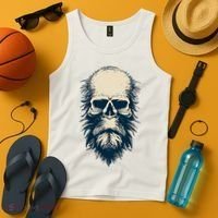 Sasquatch Skull Minimalist Bigfoot Horror Skull Tank Top thumb 4