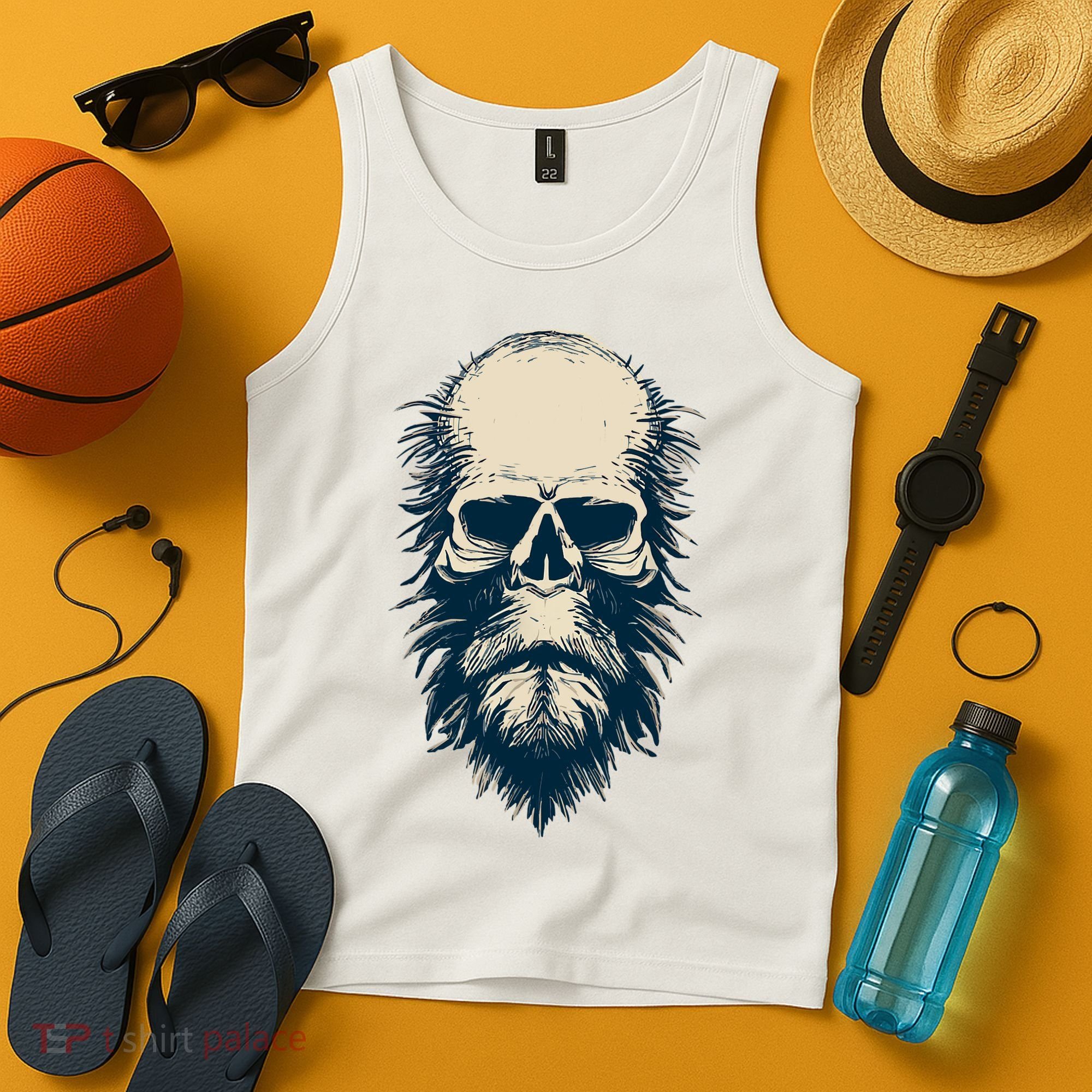 Sasquatch Skull Minimalist Bigfoot Horror Skull Tank Top