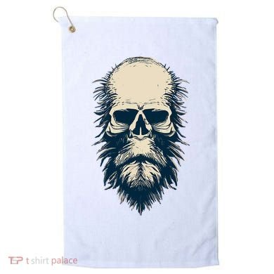 Sasquatch Skull Minimalist Bigfoot Horror Skull Golf Towel