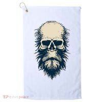 Sasquatch Skull Minimalist Bigfoot Horror Skull Golf Towel thumb 0