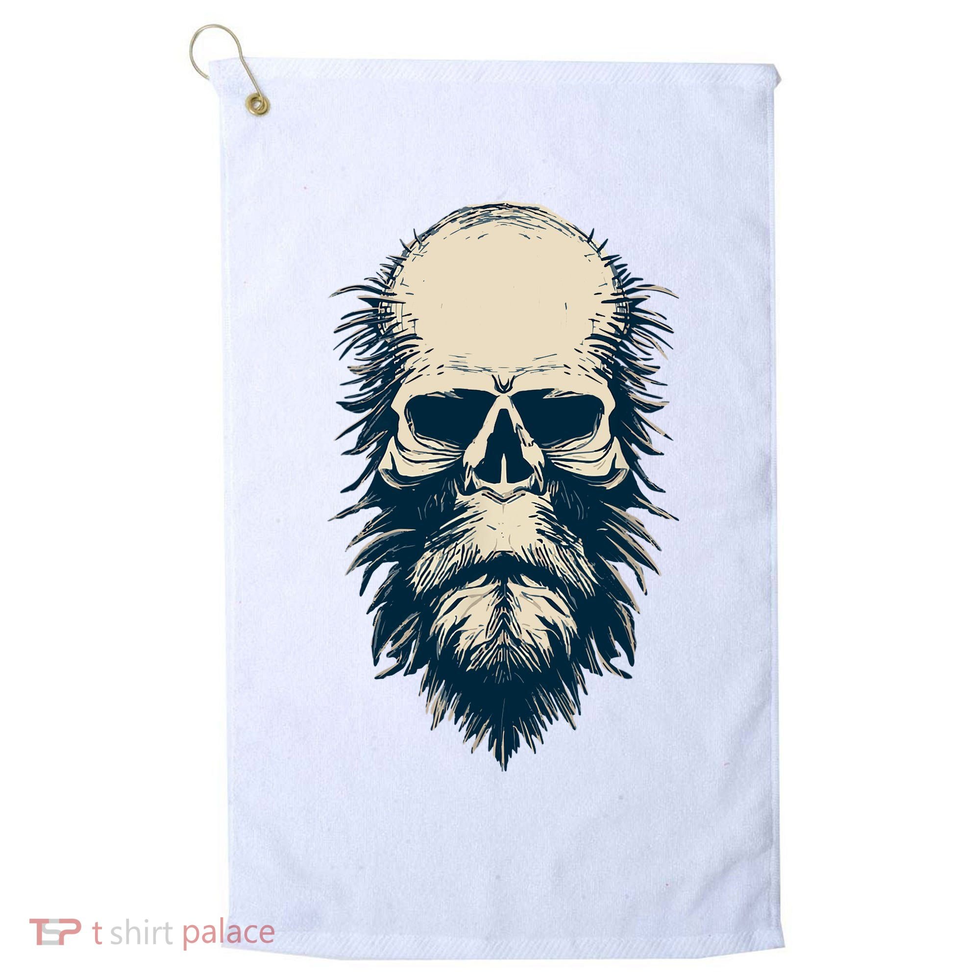 Sasquatch Skull Minimalist Bigfoot Horror Skull Golf Towel