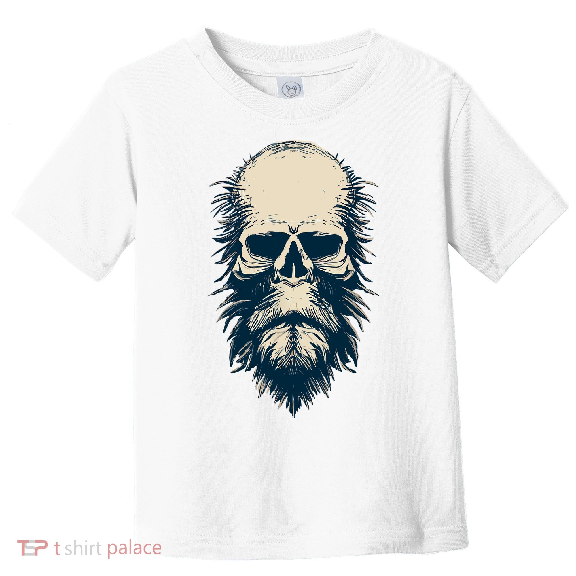 Sasquatch Skull Minimalist Bigfoot Horror Skull Toddler T-Shirt