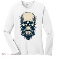 Sasquatch Skull Minimalist Bigfoot Horror Skull Women's Long Sleeve Shirt thumb 0