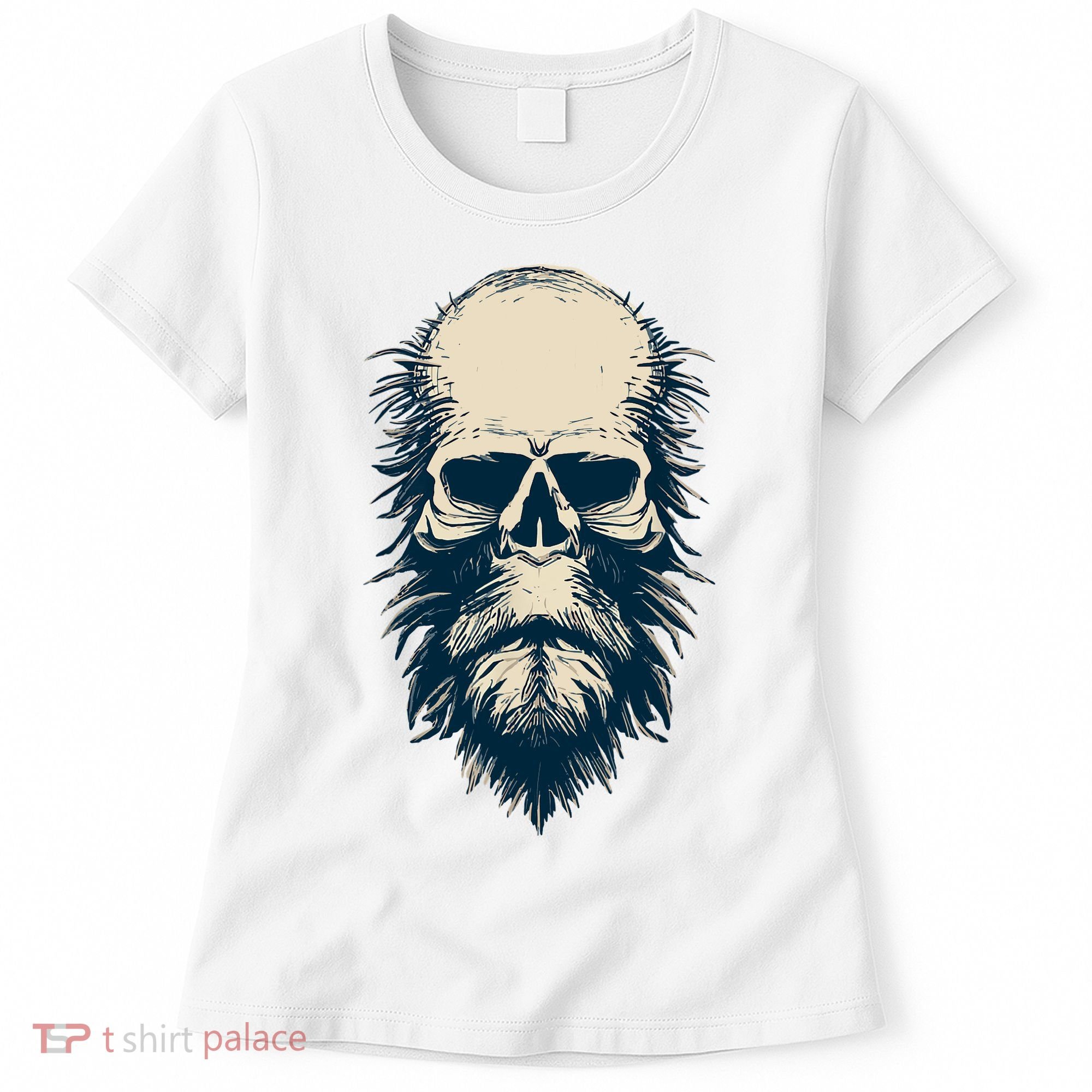 Sasquatch Skull Minimalist Bigfoot Horror Skull Women's T-Shirt
