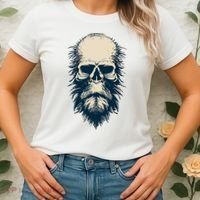 Sasquatch Skull Minimalist Bigfoot Horror Skull Women's T-Shirt thumb 2