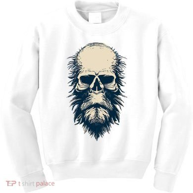 Sasquatch Skull Minimalist Bigfoot Horror Skull Kids Sweatshirt