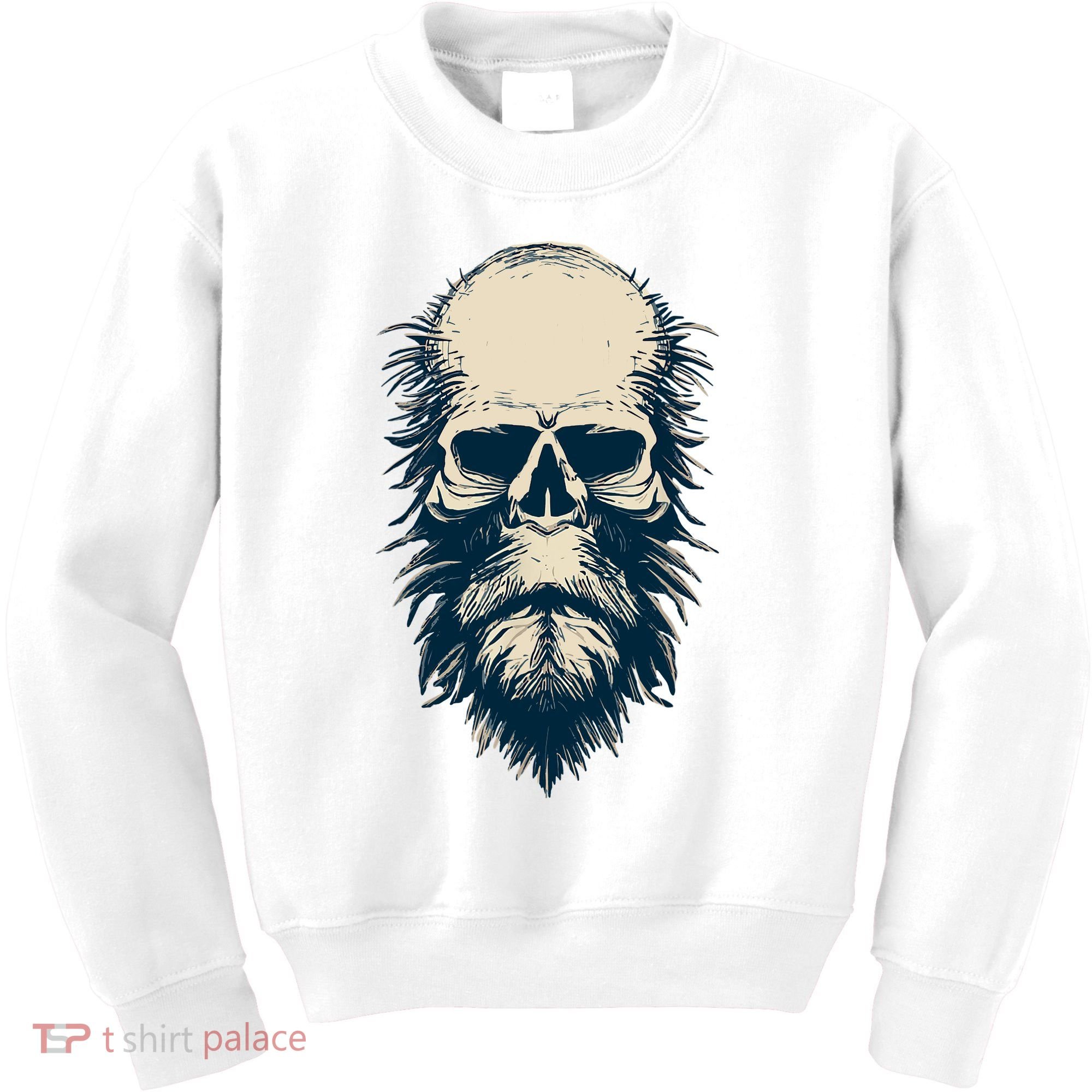 Sasquatch Skull Minimalist Bigfoot Horror Skull Kids Sweatshirt