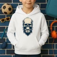 Sasquatch Skull Minimalist Bigfoot Horror Skull Kids Hoodie thumb 2