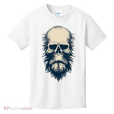 Sasquatch Skull Minimalist Bigfoot Horror Skull Kids T-Shirt