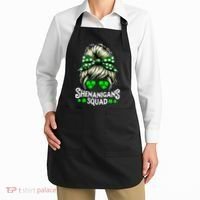 Shenanigans Squad Messy Bun St Patricks Day Apron thumb 2