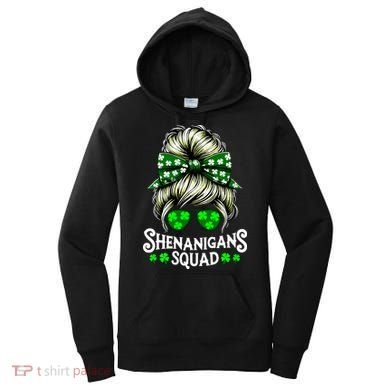 Shenanigans Squad Messy Bun St Patricks Day Women's Hoodie