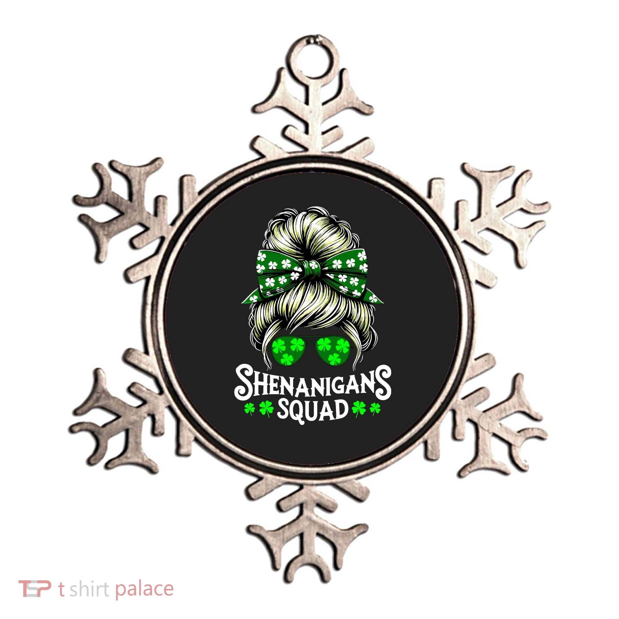 Shenanigans Squad Messy Bun St Patricks Day Ornament