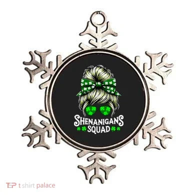 Shenanigans Squad Messy Bun St Patricks Day Ornament