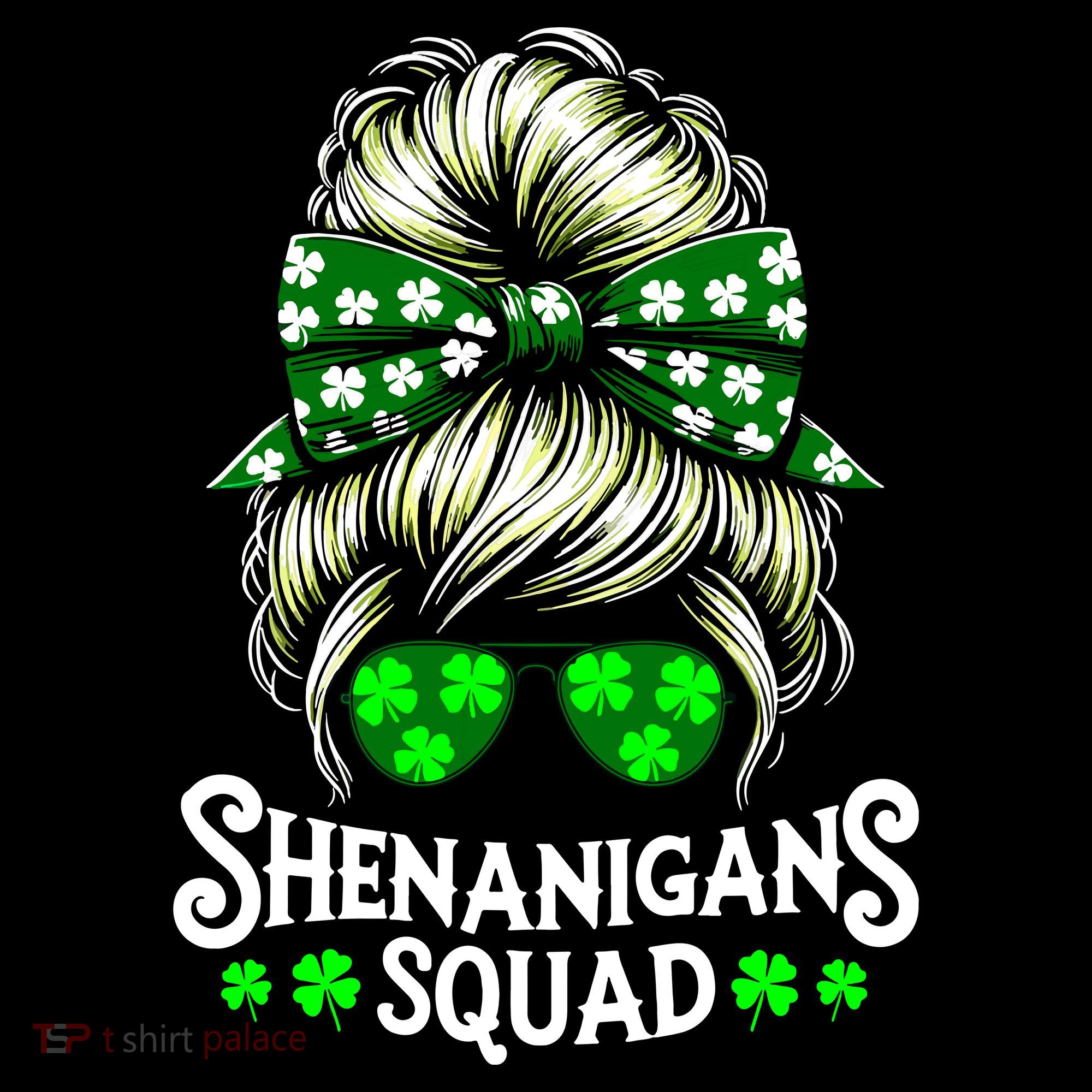 Shenanigans Squad Messy Bun St Patricks Day Ornament