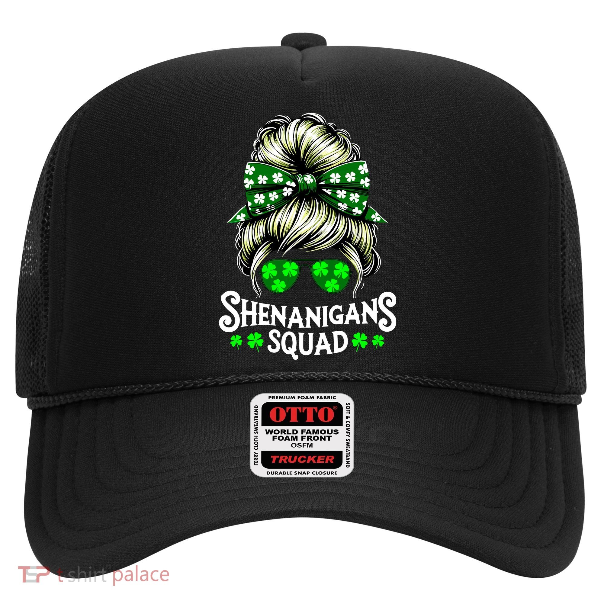 Shenanigans Squad Messy Bun St Patricks Day Hat