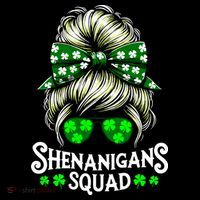 Shenanigans Squad Messy Bun St Patricks Day Toddler Hoodie thumb 2