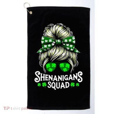 Shenanigans Squad Messy Bun St Patricks Day Golf Towel