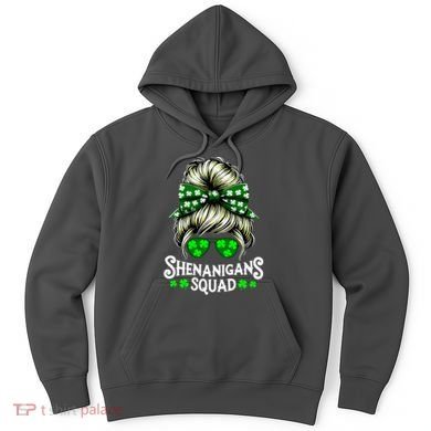 Shenanigans Squad Messy Bun St Patricks Day Hoodie