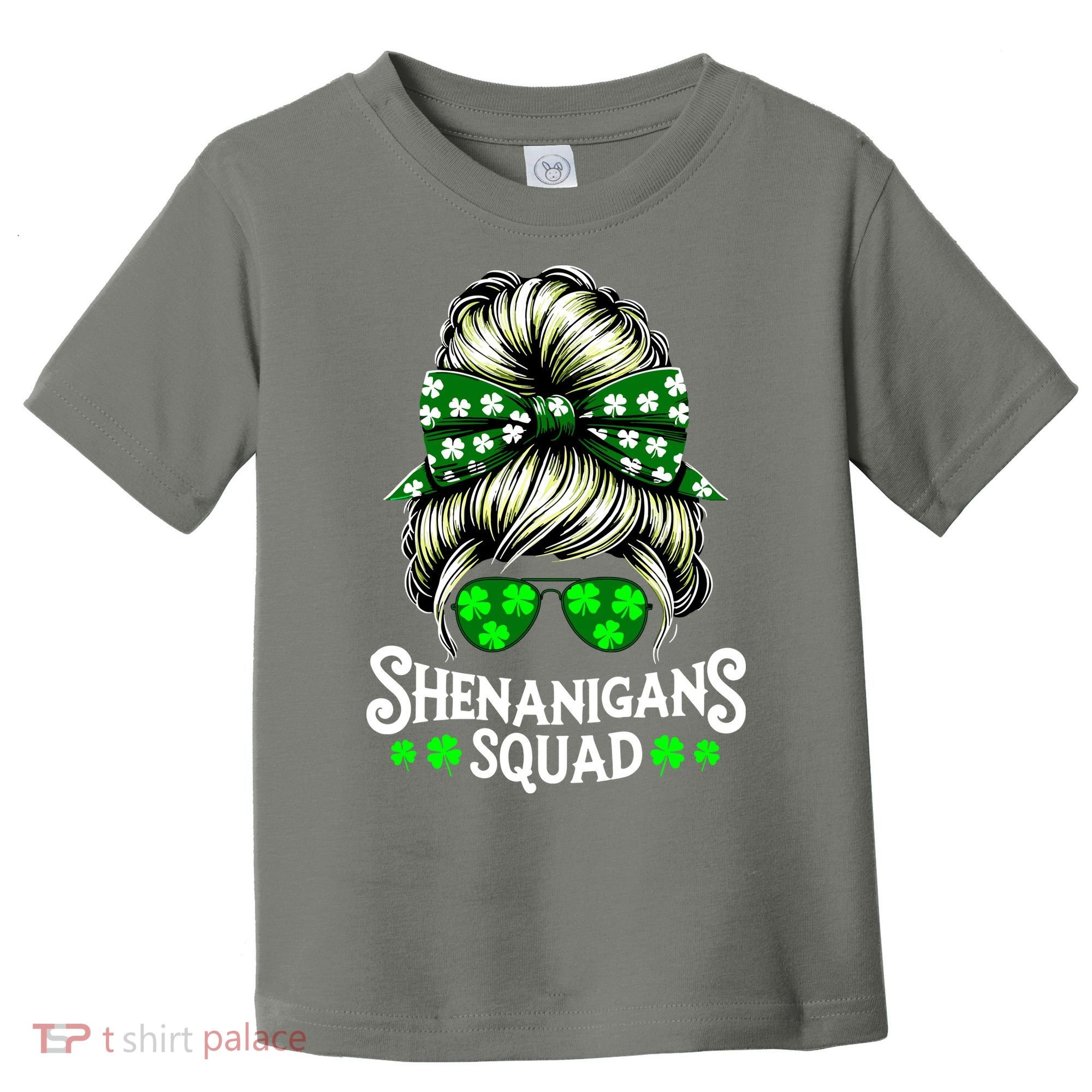 Shenanigans Squad Messy Bun St Patricks Day Toddler T-Shirt