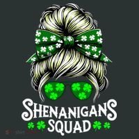 Shenanigans Squad Messy Bun St Patricks Day Toddler T-Shirt thumb 4