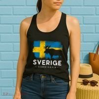 Sverige Scandinavia Midsommar Swedish Flag Sweden Women's Tank Top thumb 2