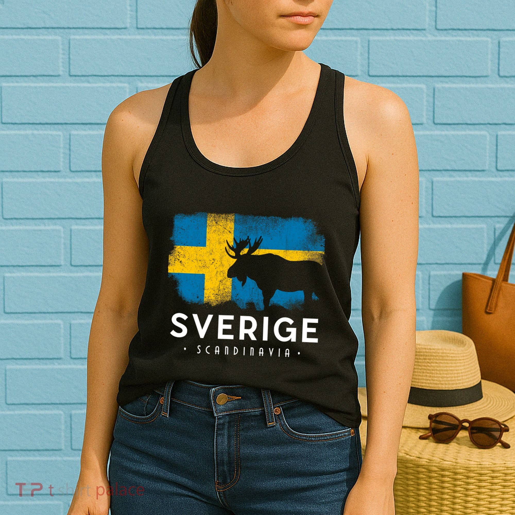 Sverige Scandinavia Midsommar Swedish Flag Sweden Women's Tank Top