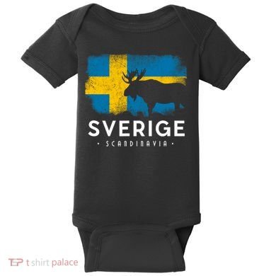 Sverige Scandinavia Midsommar Swedish Flag Sweden Baby Bodysuit
