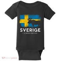 Sverige Scandinavia Midsommar Swedish Flag Sweden Baby Bodysuit thumb 0