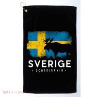 Sverige Scandinavia Midsommar Swedish Flag Sweden Golf Towel thumb 0