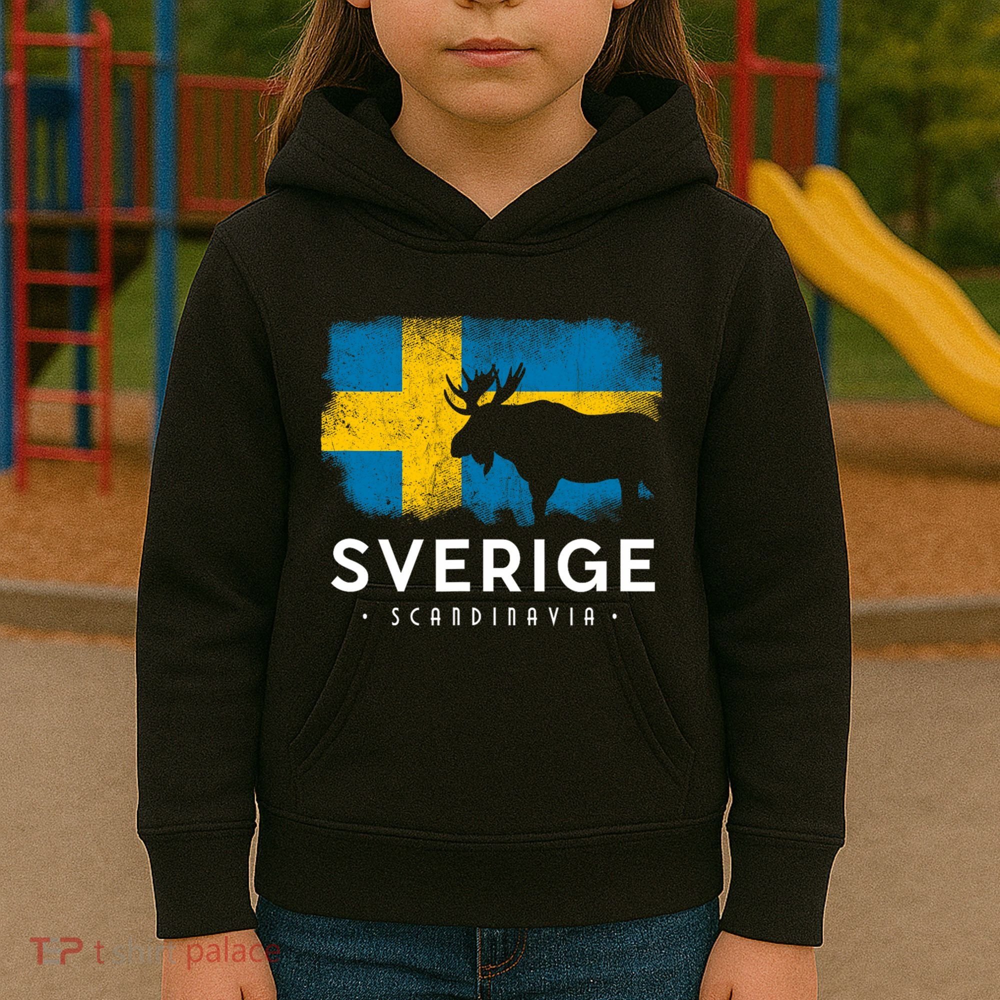 Sverige Scandinavia Midsommar Swedish Flag Sweden Kids Hoodie