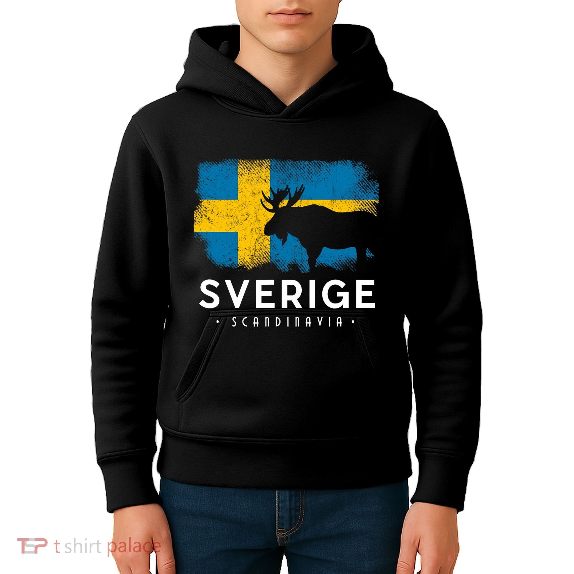 Sverige Scandinavia Midsommar Swedish Flag Sweden Kids Hoodie