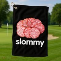 Slommy Salami Meme Oddly Specific Funny Memes Internet Memes Golf Towel thumb 1