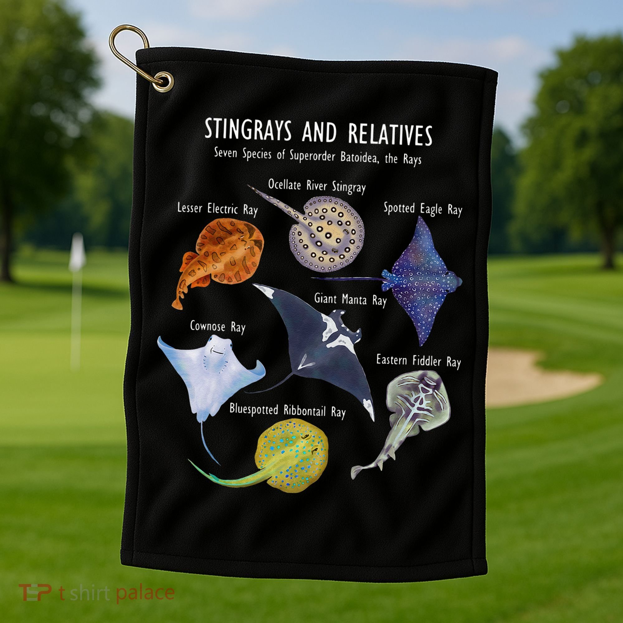 Stingray Species Manta Ray River Stingray And More Golf Towel