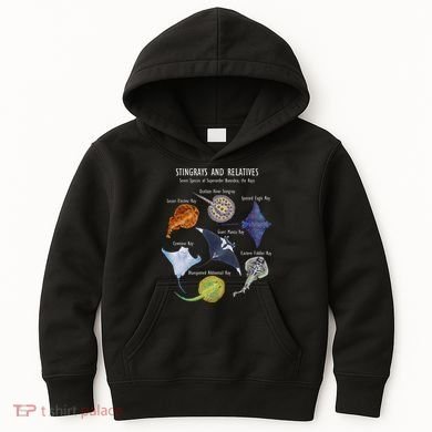 Stingray Species Manta Ray River Stingray And More Kids Hoodie